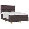 vidaXL Boxspringbett mit Kopfteil Dunkelbraun 140 x 200 cm Stoff