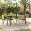 vidaXL Garten Essgruppe mit Kissen 5 pcs Beige Poly-Rattan