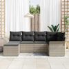 vidaXL Gartensofa-set mit Speicher 6 pcs Hellgrau Poly-Rattan