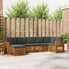 vidaXL Ecksofa Set 7 pcs Natur und Anthrazit Massivholz Akazie