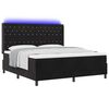 vidaXL LED Boxspringbett mit Matratze Argyle Schwarz 180 x 200 cm Samt