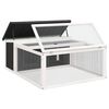 vidaXL Kaninchenstall Grau 117,5x97x47,5 cm Massivholz Kiefer