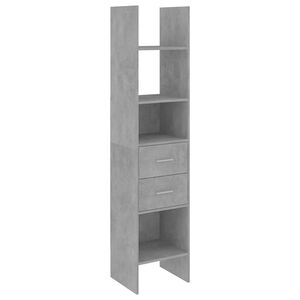 vidaXL B&uuml;cherregal Betongrau 40x35x180 cm Holzwerkstoff