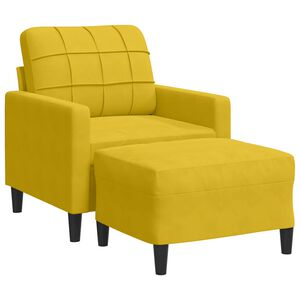 vidaXL Sessel mit Hocker Gelb 60 cm Samt