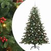vidaXL K&uuml;nstlicher Weihnachtsbaum mit 300 LEDs mit St&auml;nder Gr&uuml;n 180 cm