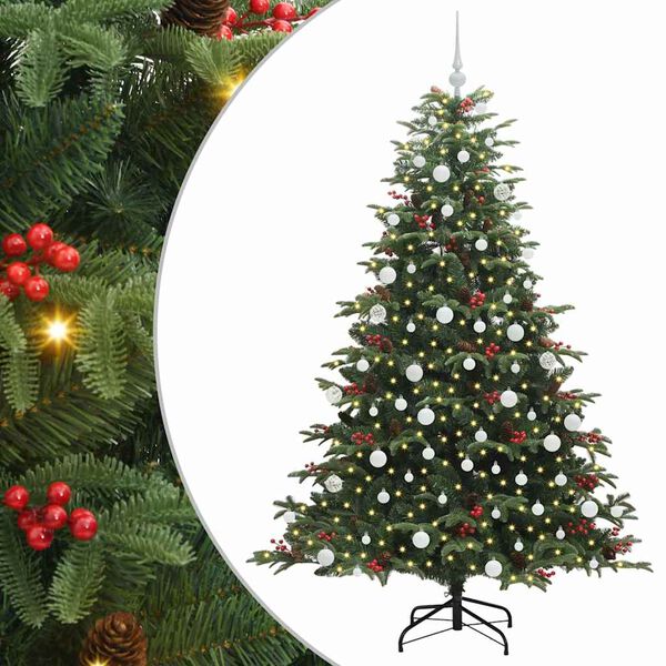 vidaXL K&uuml;nstlicher Weihnachtsbaum mit 300 LEDs mit St&auml;nder Gr&uuml;n 180 cm