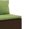 vidaXL 9-tlg. Garten-Sofagarnitur mit Kissen Braun Poly Rattan