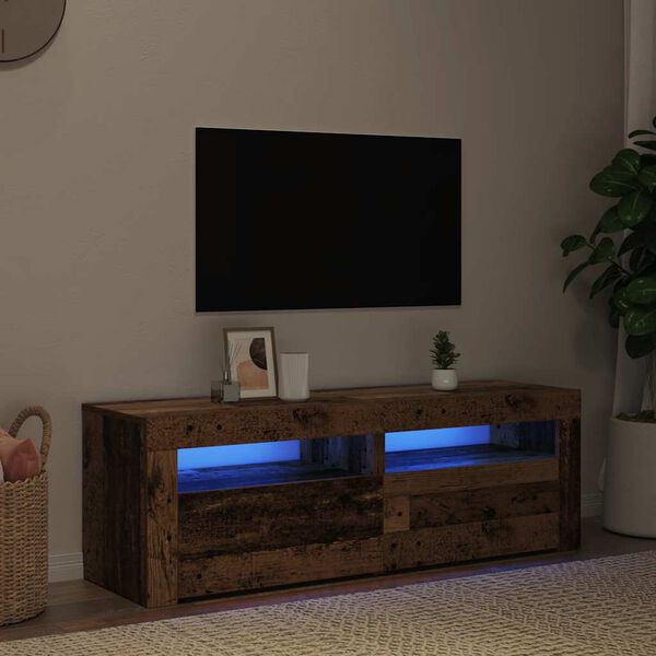 vidaXL TV-Schrank mit LED Altholz-Optik 120x35x40 cm Holzwerkstoff