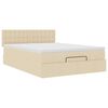 vidaXL Ottoman-Bett mit Matratze Creme 140x200 cm Stoff