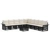 vidaXL Gartensofa-set 10 stk. 11-Sitzer Schwarz Poly-Rattan