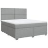 vidaXL Boxspringbett mit Matratze Hellgrau 180x200 cm Stoff