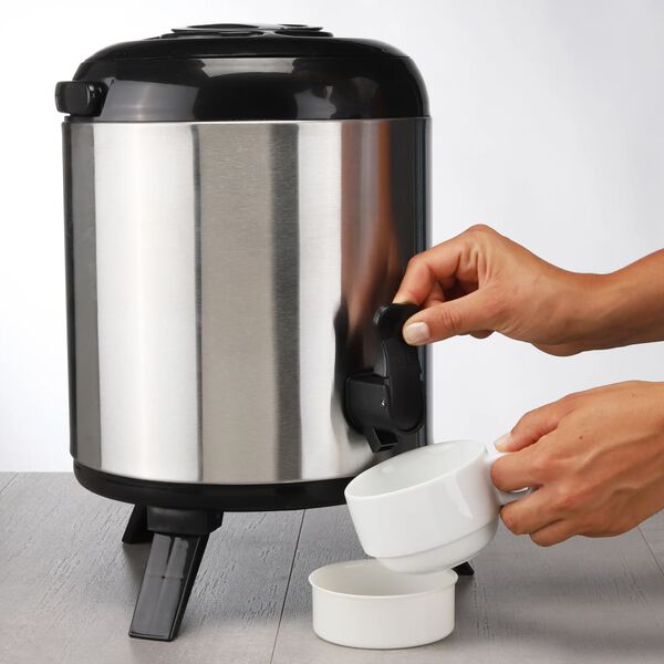 HI Thermo-Getr&auml;nkespender 8 L 23 cm Silbern