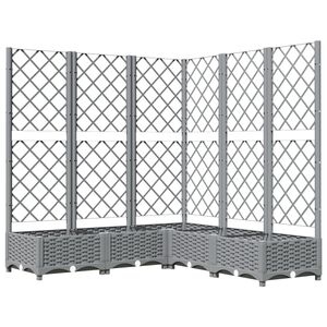 vidaXL Pflanzk&uuml;bel mit Rankgitter Hellgrau 120x120x121,5 cm PP