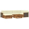 vidaXL Outdoor-Sofagarnitur 7 Stk. Natur und Creme