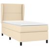vidaXL Boxspringbett mit Matratze Creme 90x190 cm Stoff