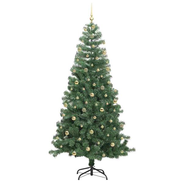 vidaXL Weihnachtsbaum mit 300 LEDs mit St&auml;nder Gr&uuml;n 240 cm PVC