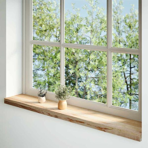 vidaXL Fensterb&auml;nke 2 Stk. Unbehandelt 160x20x2 cm Massivholz Eiche
