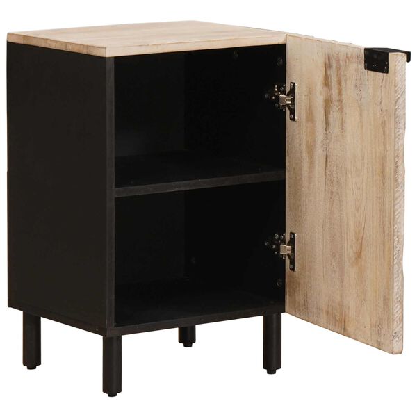 vidaXL Badezimmerschrank mit T&uuml;r Wei&szlig; 38 x 33 x 58 cm Massivholz Mango