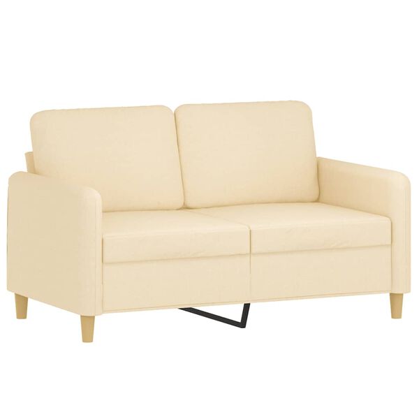 vidaXL 2-Sitzer-Sofa mit Kissen Creme 120 cm Stoff