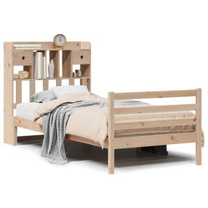 vidaXL Massivholzbett mit Regal ohne Matratze 90x190 cm Kiefer