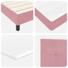 vidaXL LED Boxspringbett mit Matratze mit LED Rosa 200 x 200 cm Samt
