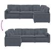 vidaXL Modulares Sofa mit Kissen Samt Dunkelgrau