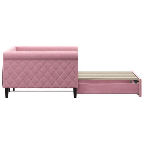 vidaXL Tagesbett Ausziehbar Rosa 100x200 cm Samt