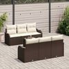 vidaXL Garten-Sofa-Set mit Kissen mit Speicher 7 pcs Braun und Creme