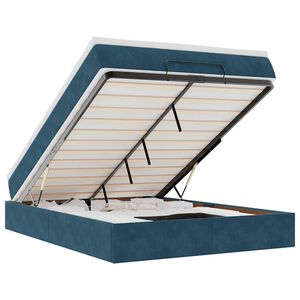 vidaXL Ottoman-Bett mit Matratze Dunkelblau 140x190 cm Samt