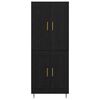 vidaXL Highboard Schwarz Eichen-Optik 69,5 x 34 x 180 cm Holzwerkstoff