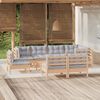 vidaXL 9-tlg. Garten-Lounge-Set mit Grauen Kissen Kiefer Massivholz