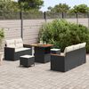 vidaXL Garten-Sofa-Set mit Kissen 8 pcs Schwarz Poly Rattan