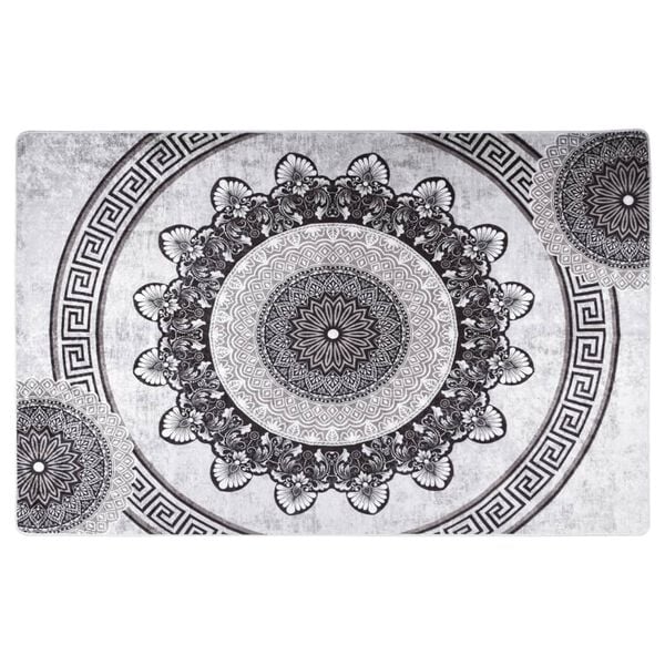 vidaXL Teppich Waschbar 80x150 cm Mehrfarbig Rutschfest