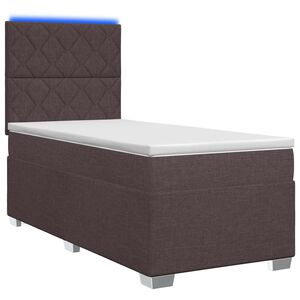 vidaXL Boxspringbett mit Matratze Dunkelbraun 100 x 200 cm Stoff