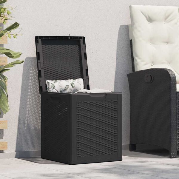 vidaXL Garten-Aufbewahrungsbox 90 L Schwarz PP Rattan