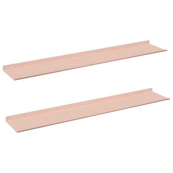 vidaXL Schwebendes Regal 2 pcs Rosa 100 x 18 x 2,5 cm Stahl