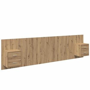 vidaXL Kopfteil mit Schrank 3 pcs Artisan-Eiche Holzwerkstoff