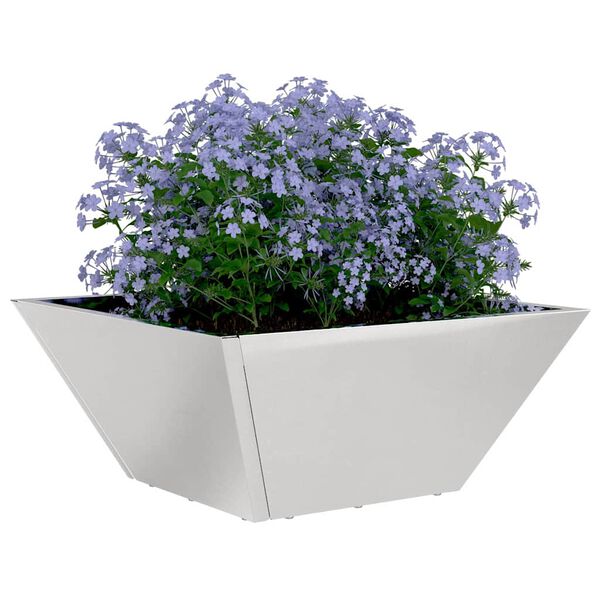 vidaXL Garten-Pflanzgefäß Silber 35 x 35 x 15 cm Edelstahl