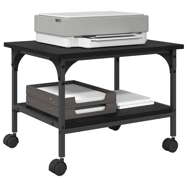 vidaXL Druckerst&auml;nder Schwarz Eichen-Optik 50 x 40 x 38 cm