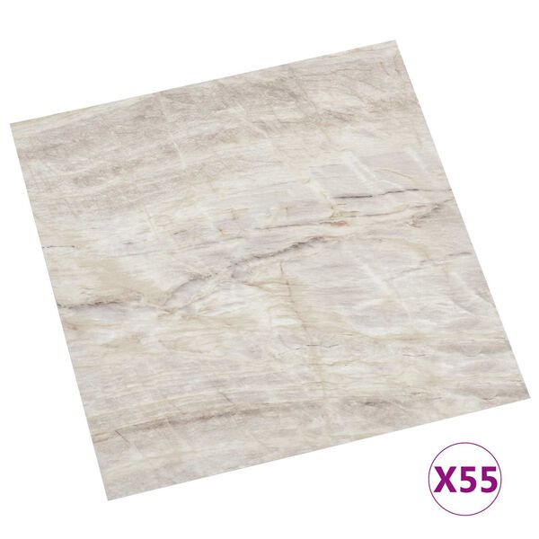 vidaXL Bodenplanken 55 pcs Beige 5,11 m&sup2; PVC