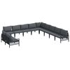 vidaXL Garten-Sofa-Set mit Kissen 11 pcs Anthrazit Stahl
