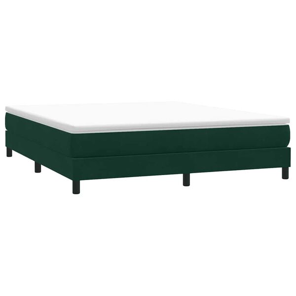 vidaXL Boxspringbett ohne Matratze Dunkelgr&uuml;n 180x220 cm Samt