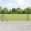 vidaXL Zaunpfosten Grau 25 x 0,6 m (36 mm Maschen) Stahl und PVC