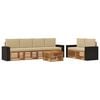 vidaXL Outdoor-Sofagarnitur 7 Stk. Natur und Beige Massivholz Akazie