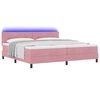 vidaXL LED Boxspringbett mit Matratze mit LED Rosa 200 x 200 cm Samt