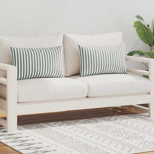 vidaXL Gartenkissen 2 Stk. Streifenmuster 60 x 40 cm Grau