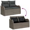 vidaXL Garten-Sofa-Set mit Speicher 7 pcs Grau Poly Rattan