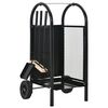 vidaXL Kaminholzwagen Schwarz 30 x 35 x 81 cm Stahl