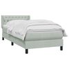 vidaXL Boxspringbett mit Matratze Hellgrau 90x220 cm Samt