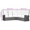 vidaXL 4-tlg. Garten-Lounge-Set mit Kissen Schwarz Poly Rattan